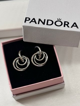 Pendientes círculos brillantes plata