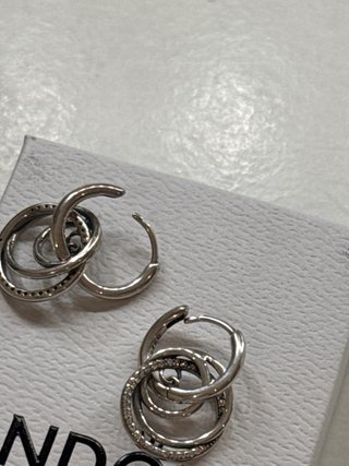 Pendientes círculos brillantes plata