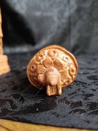 Ganesha de madera portátil para altar Traída 1993