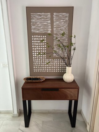 Cuadro Decorativo Marrón y Blanco