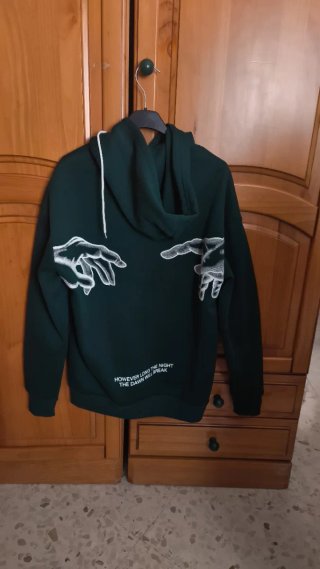 Sudadera Manfinity capucha verde oscuro