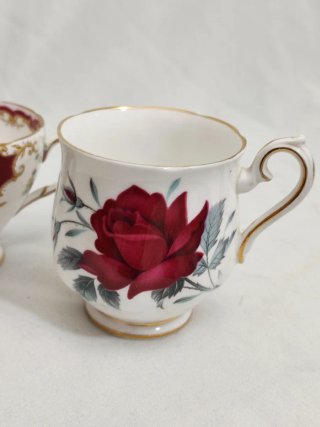 Par de Tazas Porcelana Inglesa Vintage Bone china