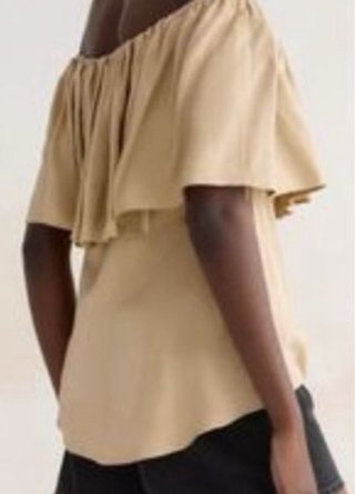 Top Zara Beige Hombros Descubiertos