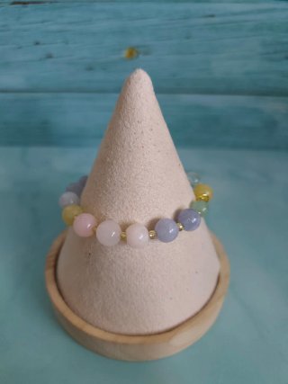 Pulsera elástica de Morganita natural.