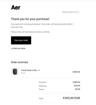 Mochila de viaje Aer Travel Pack 4 (35L) Nueva