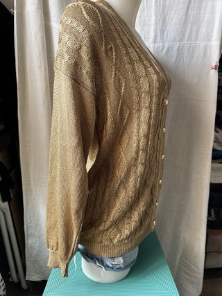 Cardigan oro donna viscosa vintage