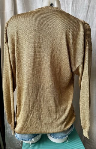 Cardigan oro donna viscosa vintage