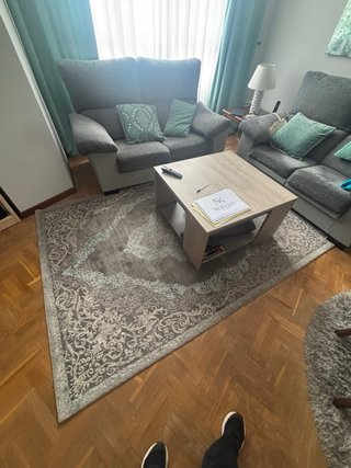 Alfombra diseño étnico marrón y blanco