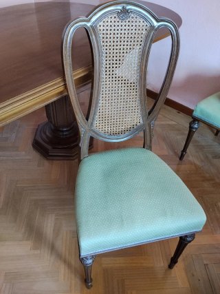 Mesa extensible madera maciza 265 cm+6 sillas