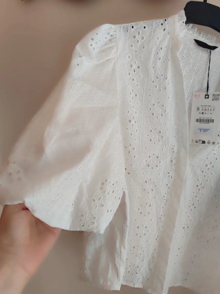 Blusa Zara Blanca Talla S/36/8