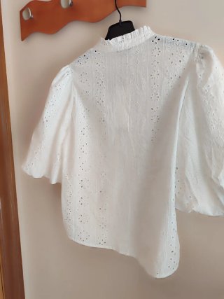 Blusa Zara Blanca Talla S/36/8