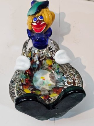 Escultura Payaso Cristal Murano Cenicero