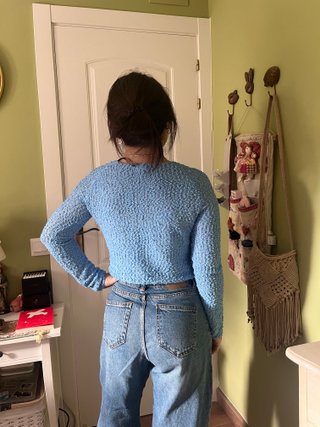 Jersey azul mujer cuello redondo