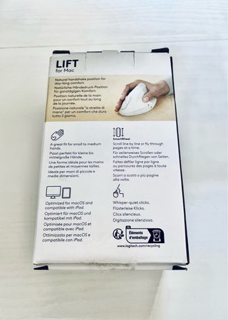 Logitech Lift Ratón Ergonómico Blanco