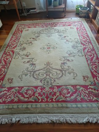2 Alfombras Lana Vintage Beige/Rojo
