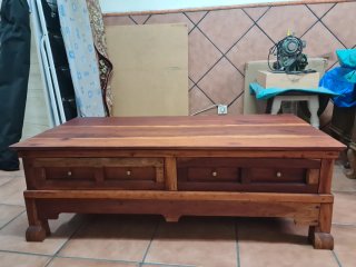 Mesa centro madera maciza restaurada