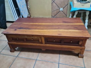 Mesa centro madera maciza restaurada