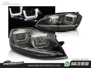 FAROS DELANTEROS LED PARA VOLKSWAGEN GOLF 7 NEGRO 2012-2017