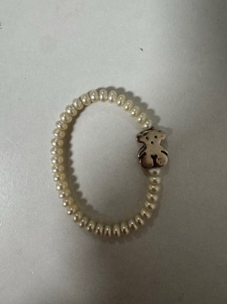 Pulsera Tous Perlas Oso Plata