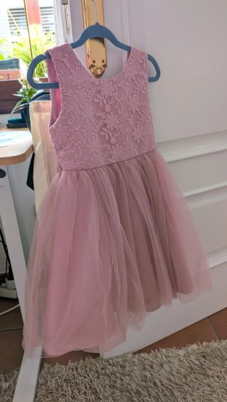 Vestido rosa tul niña