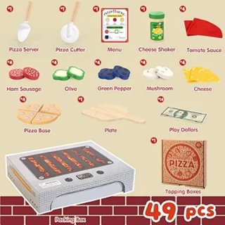 Juego de Pizza de Madera para Niños