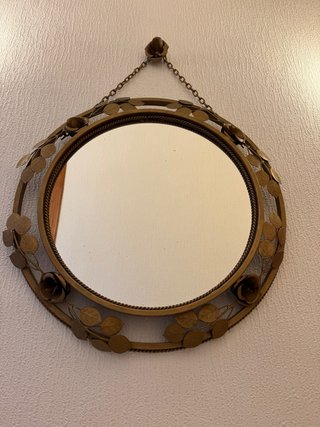 Espejo Ovalado Dorado con Flores - precio negoclab