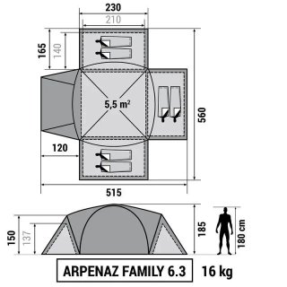 Tienda campaña Quechua Arpenaz 6.3 6 personas