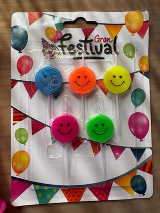 Accesorios Fiesta: Globo D, Trompeta, Velas