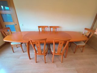 Mesa Comedor Extensible Madera + 6 Sillas