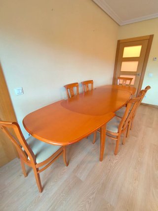 Mesa Comedor Extensible Madera + 6 Sillas