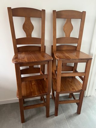 4 Sedie Rustiche in Legno