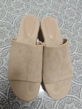 Zapatos Bershka cuña esparto beige nº39