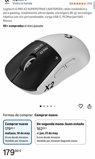 Ratón Logitech G PRO X2 SUPERSTRIKE [PRECINTADO]