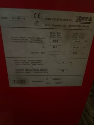caldera para piñón o leña, marca ROCA P30