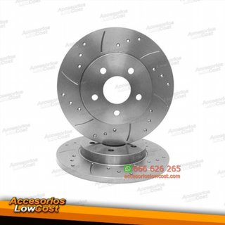 KIT DE 2 DISCOS DE FRENO PERFORADOS Y RANURADOS 2