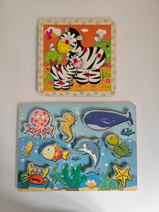 Pack 2 Puzzles Madera Animales