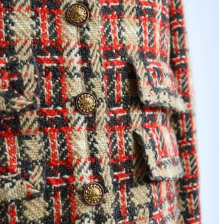 Chaqueta Chanel Vintage Tartán Multicolor
