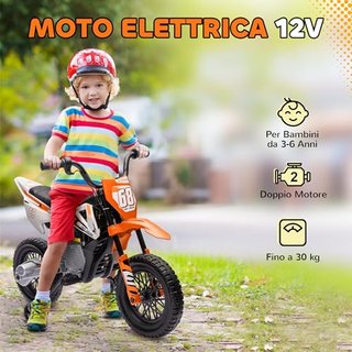Moto Elettrica per Bambini con Rotelle Rimovibili,