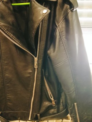 Chaqueta Zara Oversize Cuero Negra