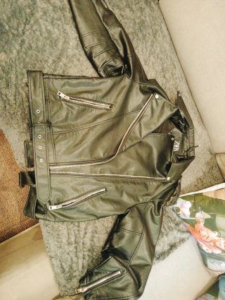 Chaqueta Zara Oversize Cuero Negra