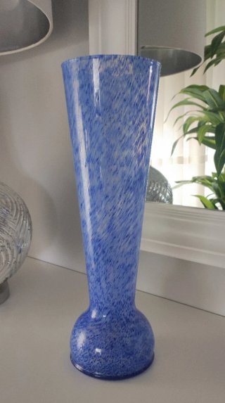 Jarrón azul cristal 40 cm