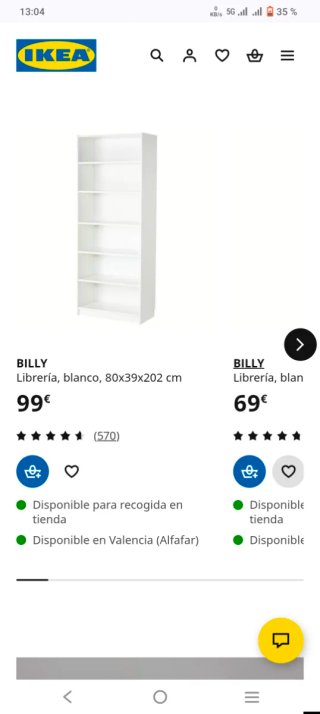 Estantería de Ikea blanca modelo Billy. Negociable