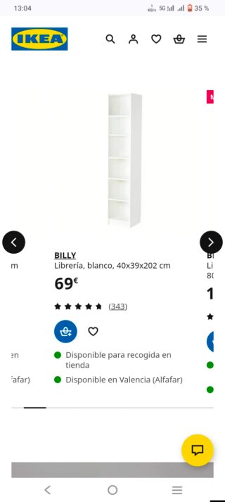 Estantería de Ikea blanca modelo Billy. Negociable