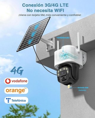 Cámara Vigilancia 4G Solar 2K NUEVA