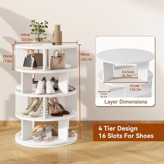 Zapatero Giratorio 360° para 16 Pares