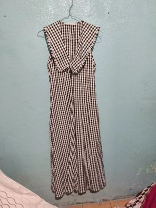 Vestido cuadros blanco y negro