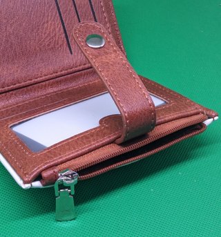 Portafoglio da donna bicolore in pelle PU elegante
