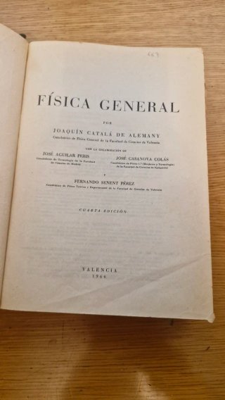 Libro Física General Vintage