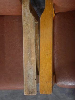 2 sillas/Butacas Vintage Madera y Piel Mid-century