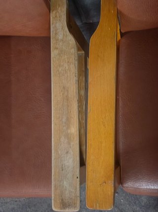 2 sillas/Butacas Vintage Madera y Piel Mid-century